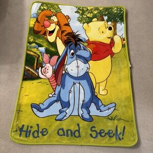 Disney Winnie The Pooh and Friends Throw Blanket Hide and Seek Soft Cuddly 4'x3'